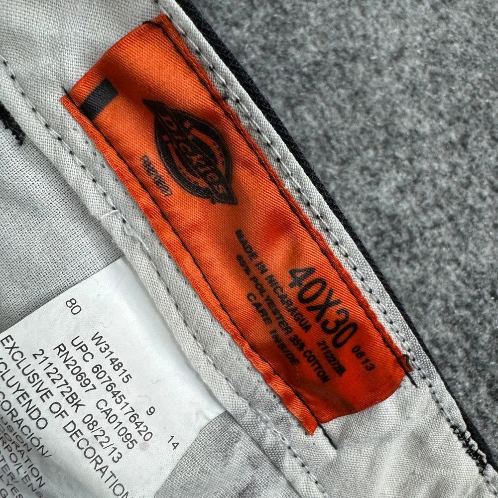 Dickies Pants Mens Size 40x30 Black Straight Leg Durable Twill Workwear Casual